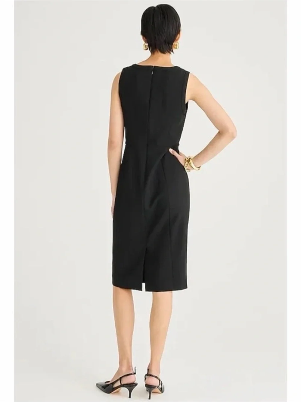 J. Crew Sheath Suiting Dress Four-Season Sleeveless Stretch Black Sz 4 NWOT - Picture 12 of 12